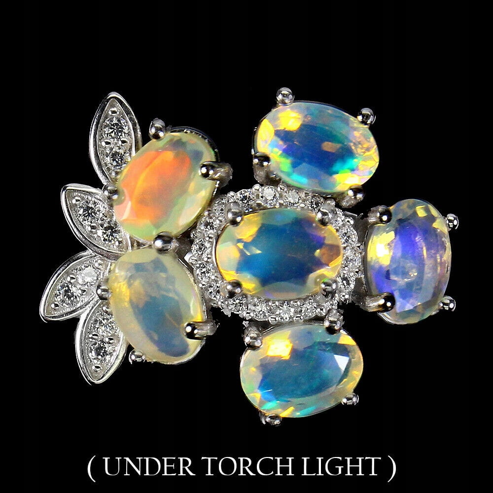 Handmade Fire Opal Ring In 14k gold vermeil over Sterling Silver