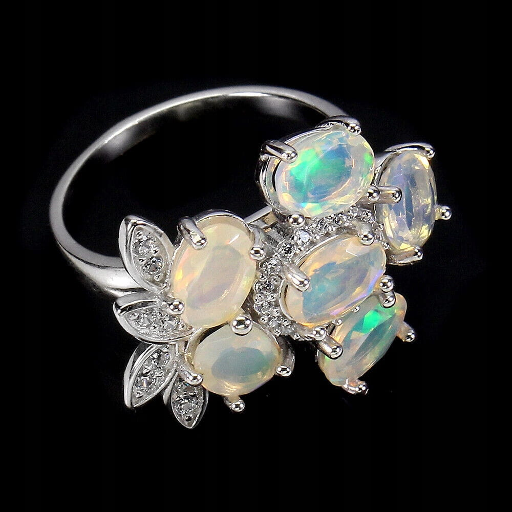 Handmade Fire Opal Ring In 14k gold vermeil over Sterling Silver