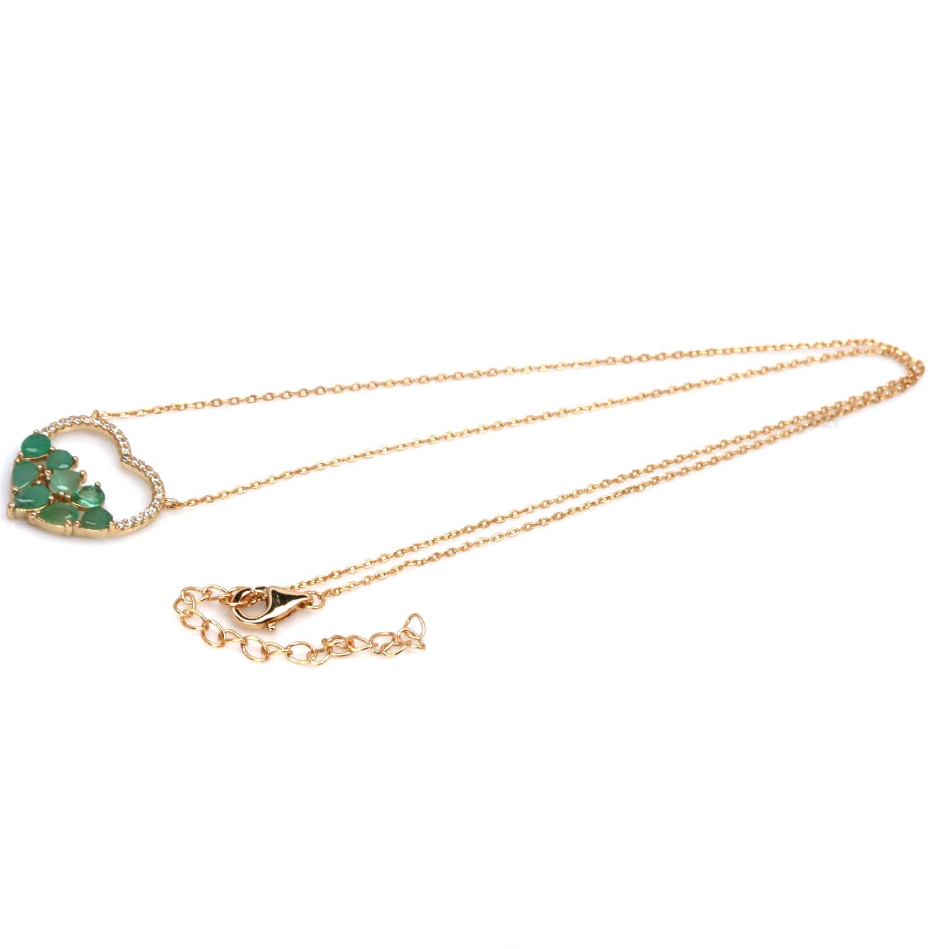 Natural Colombian Emerald Heart Necklace – Handcrafted in Canada