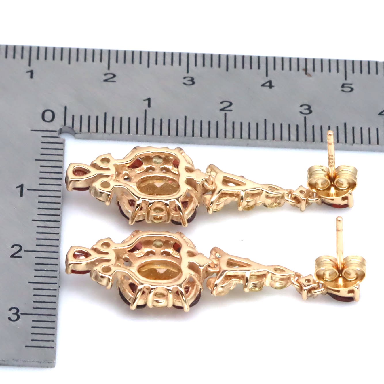 Golden Stardust Citrine & Rhodolite Garnet Stud Earrings – Designed in Canada