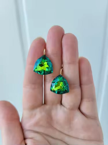 14k rose Gold-filled Trillion-Cut earrings