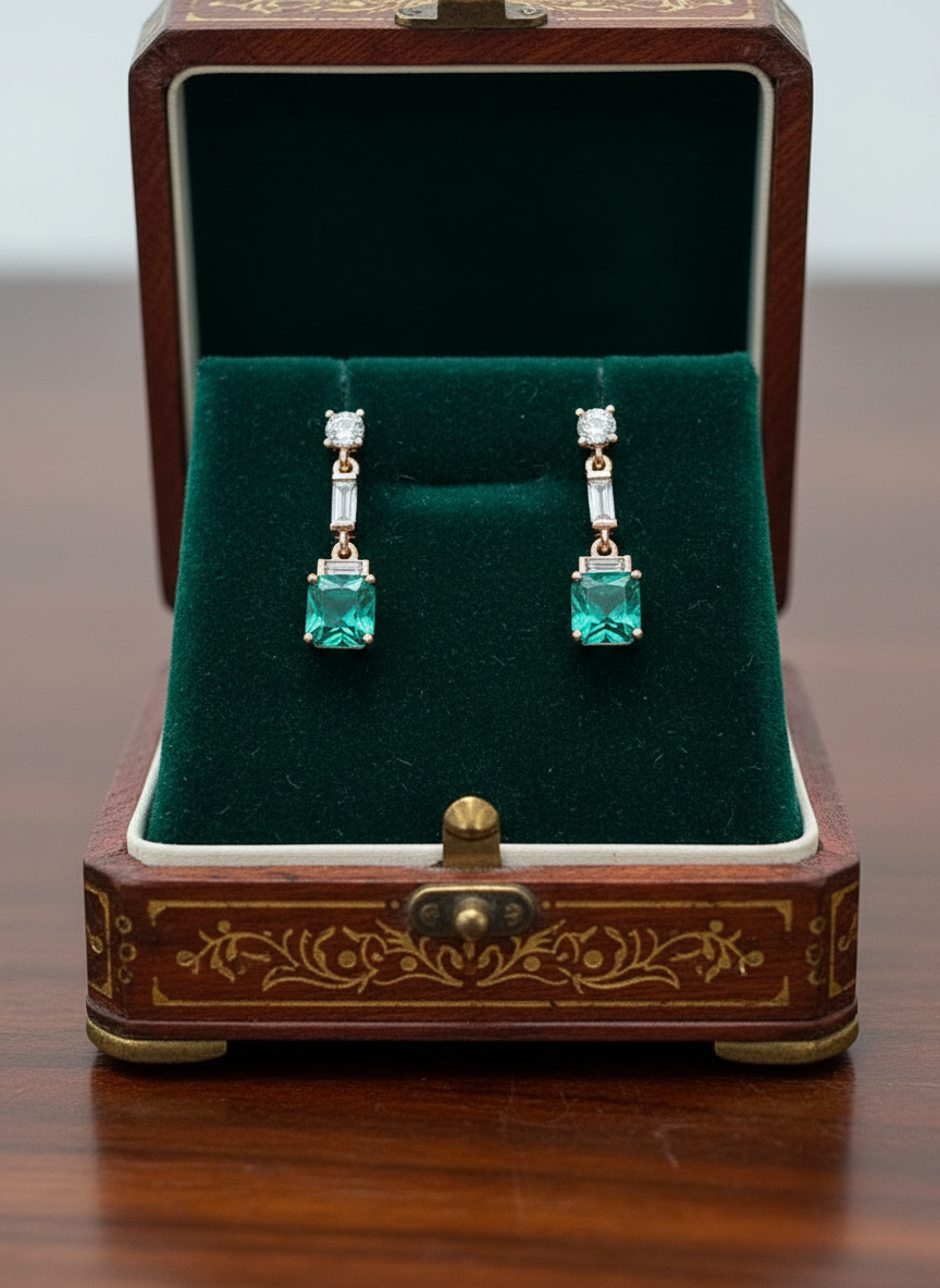 Sterling Silver Green Topaz Earrings