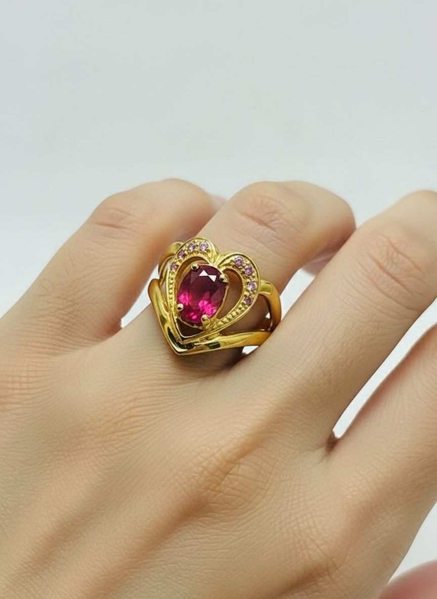 Heart of Rajasthan Ruby Ring — Handmade • Natural Ruby and Sapphires
