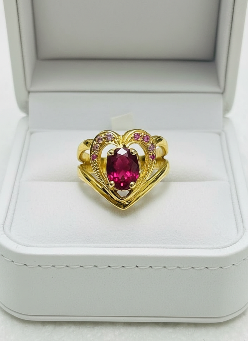 Heart of Rajasthan Ruby Ring — Handmade • Natural Ruby and Sapphires