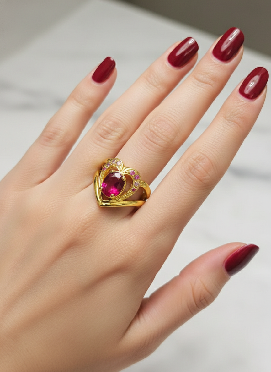Heart of Rajasthan Ruby Ring — Handmade • Natural Ruby and Sapphires