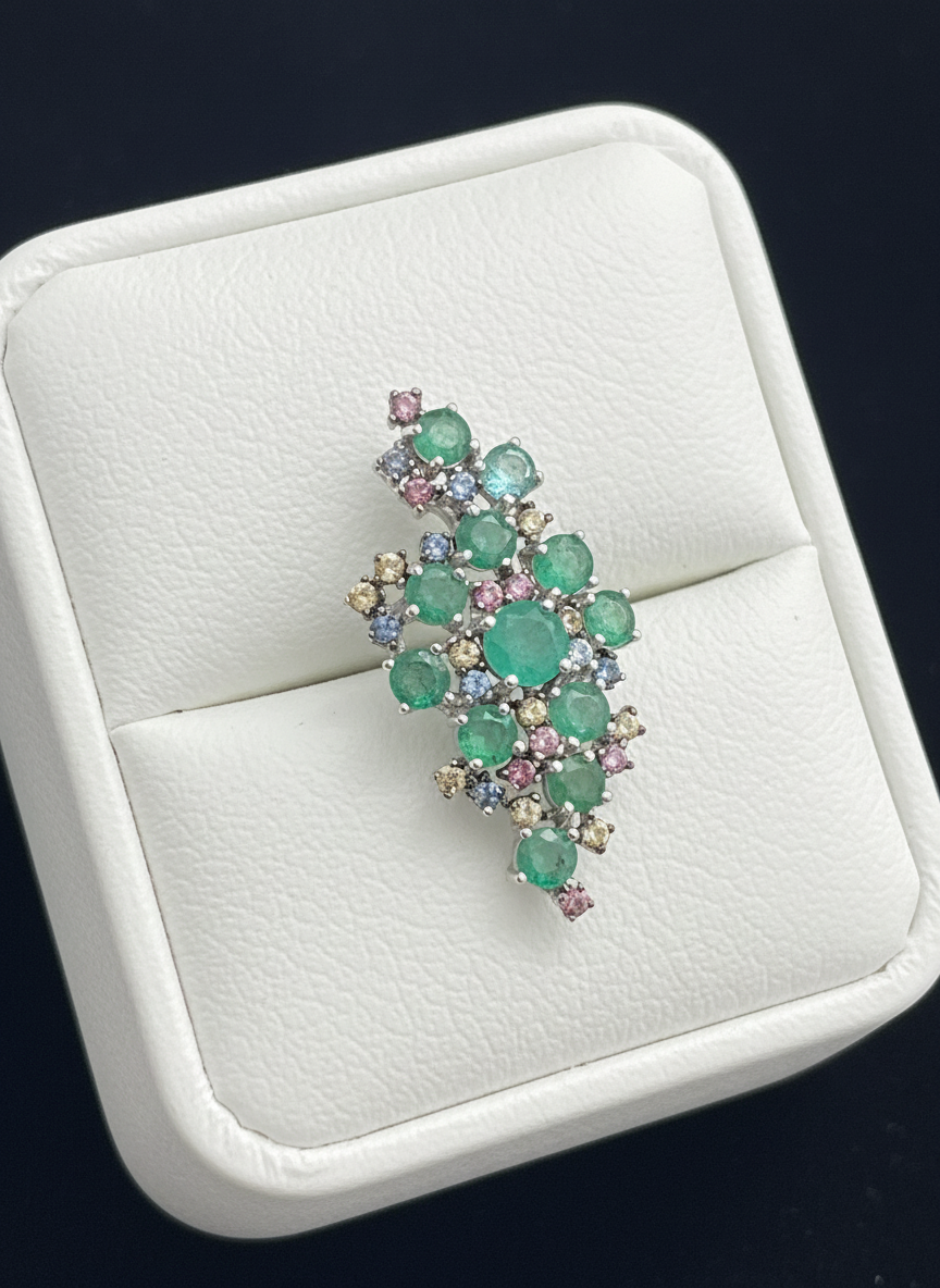 Handmade ‘The Celestial’ Natural Emerald Cascade Set