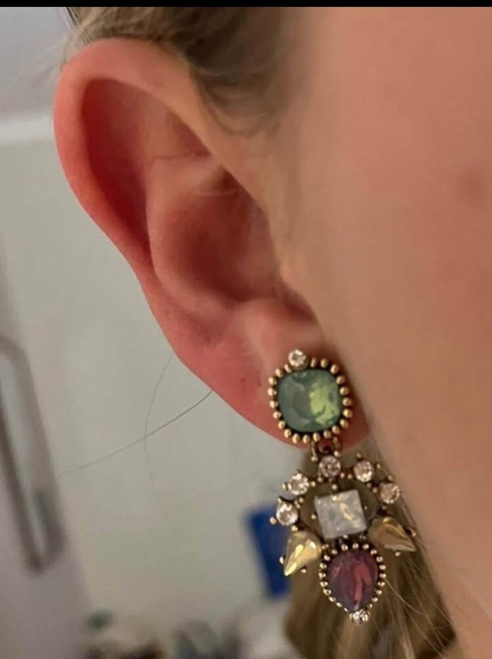 Vintage Multicolor Crystal Mosaic Stud Earrings- Antique Gold