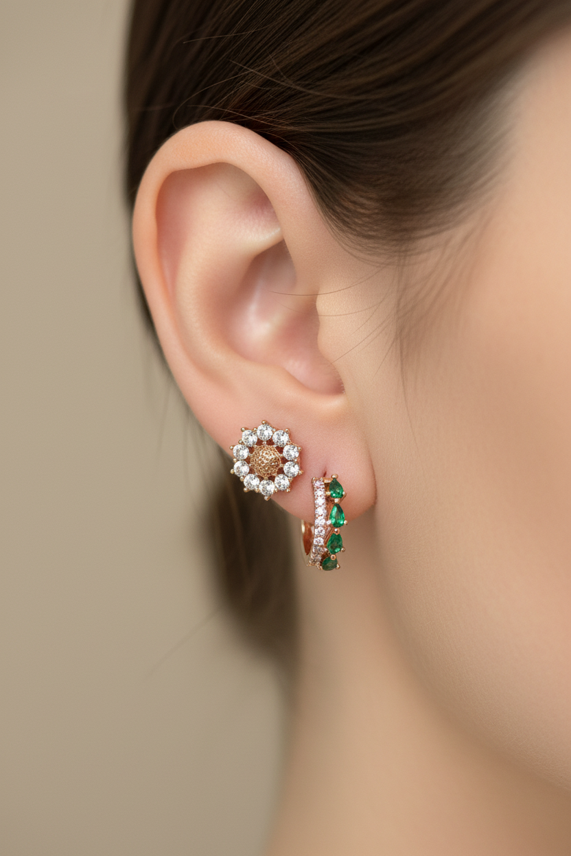 Earrings on Model's Ear