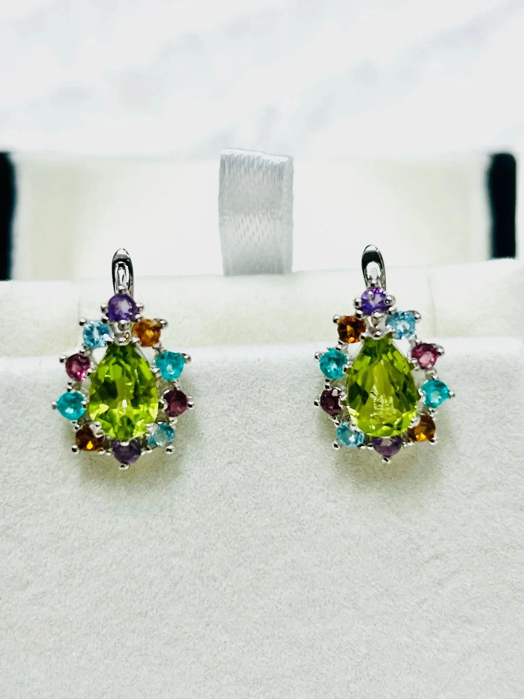 Elegant Genuine Peridot & Multigem Earrings - Eva & Elie
