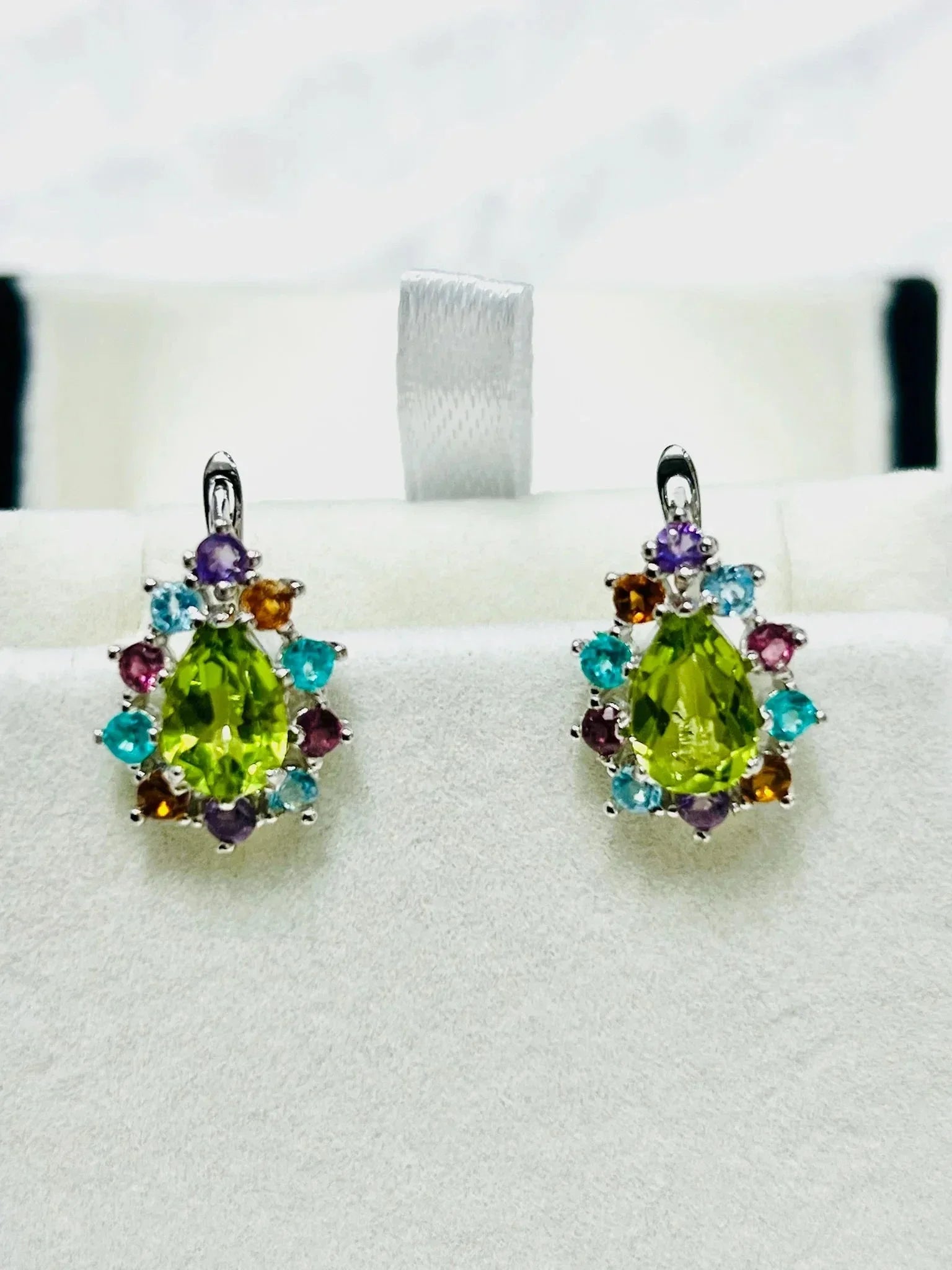 Elegant Genuine Peridot & Multigem Earrings - Eva & Elie