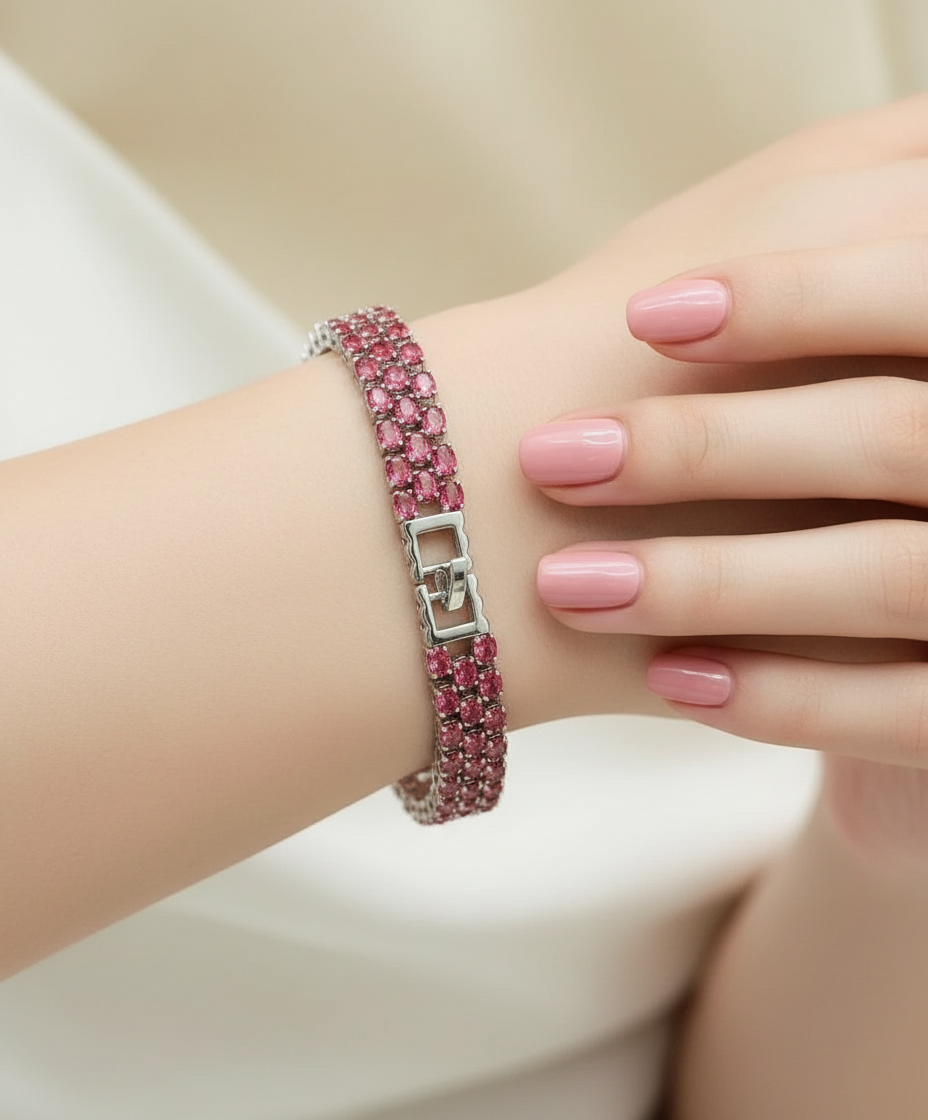 Geometric Triple-Gemstone Bracelets – Gold-Plated Sterling Silver