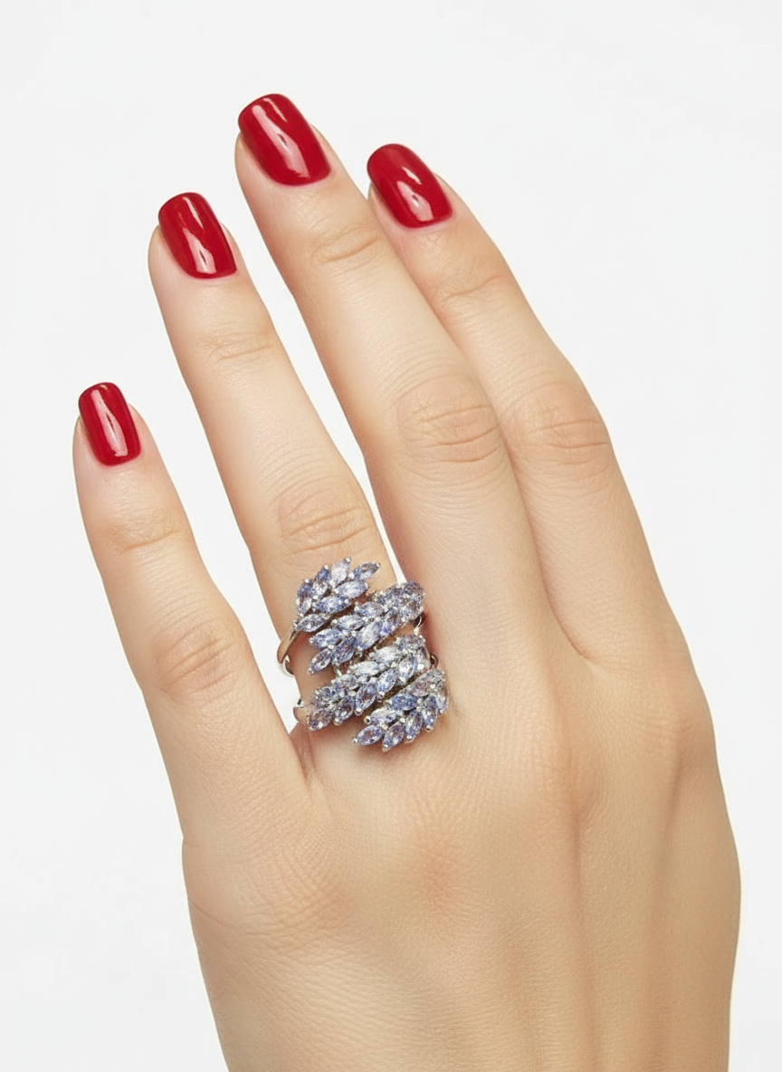 Handmade Sculptured Vine Tanzanite Ring