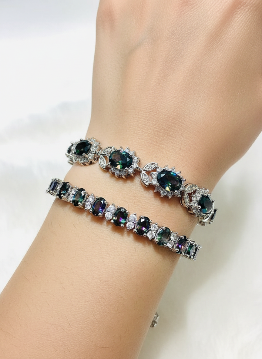 Mystic Topaz Sterling Silver Bracelet