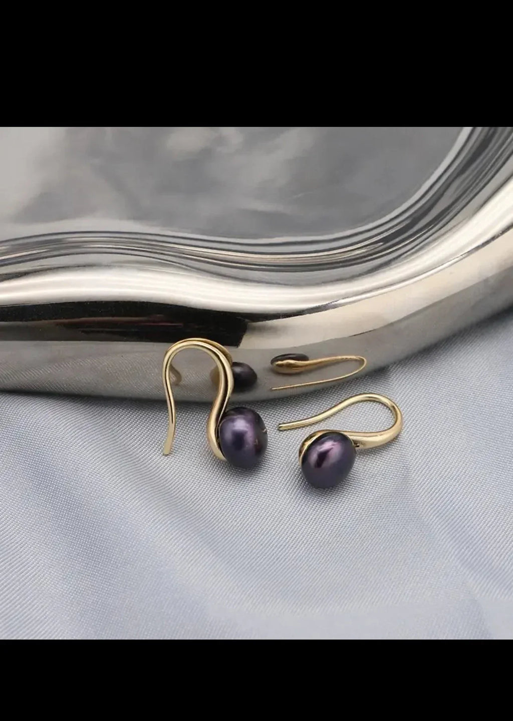 Natural Akoya Pearl 22k Gold Plated Earrings.