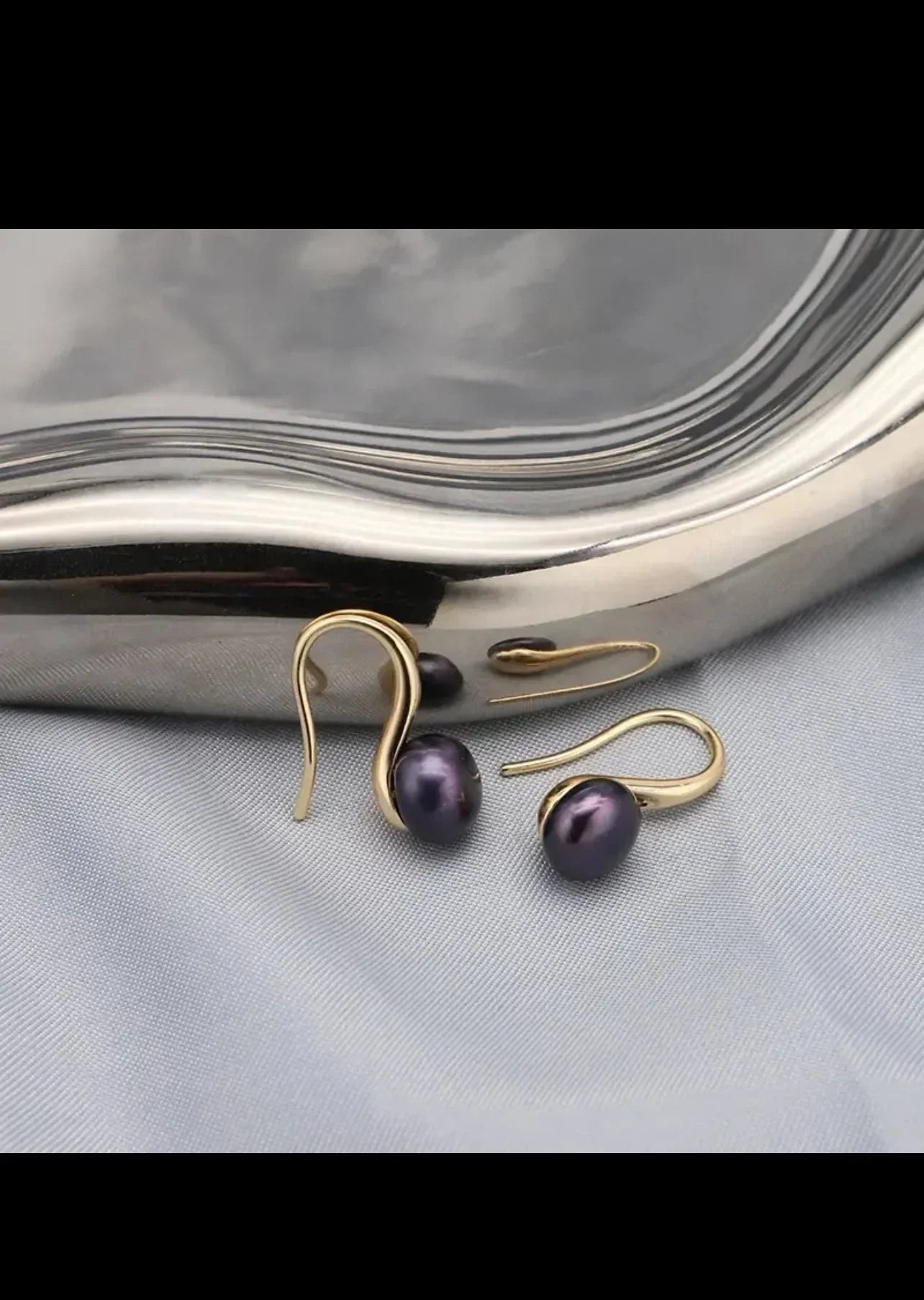 Natural Akoya Pearl 22k Gold Plated Earrings.