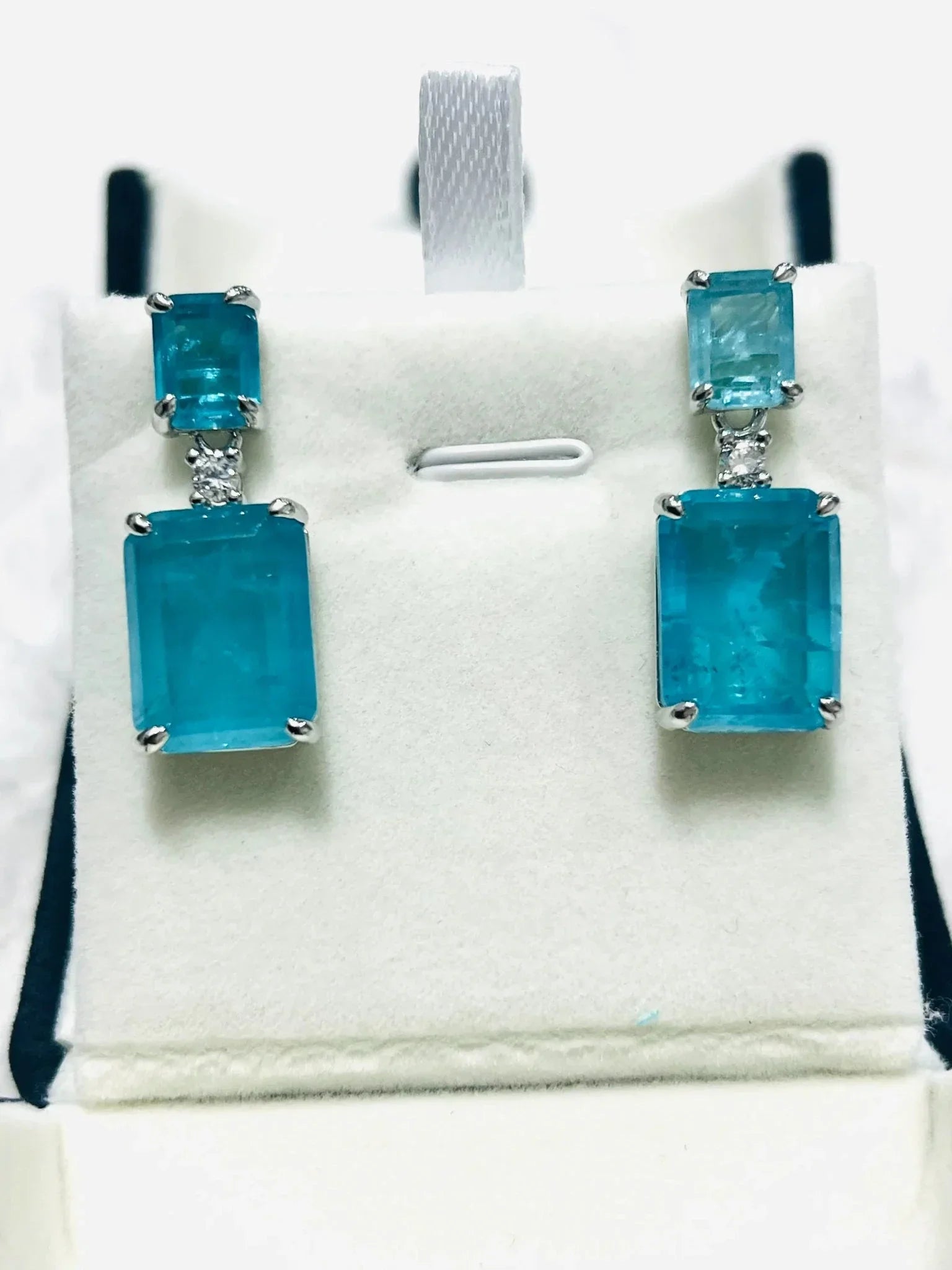 Paraiba Tourmaline Drop Earrings in Sterling Silver - Eva & Elie