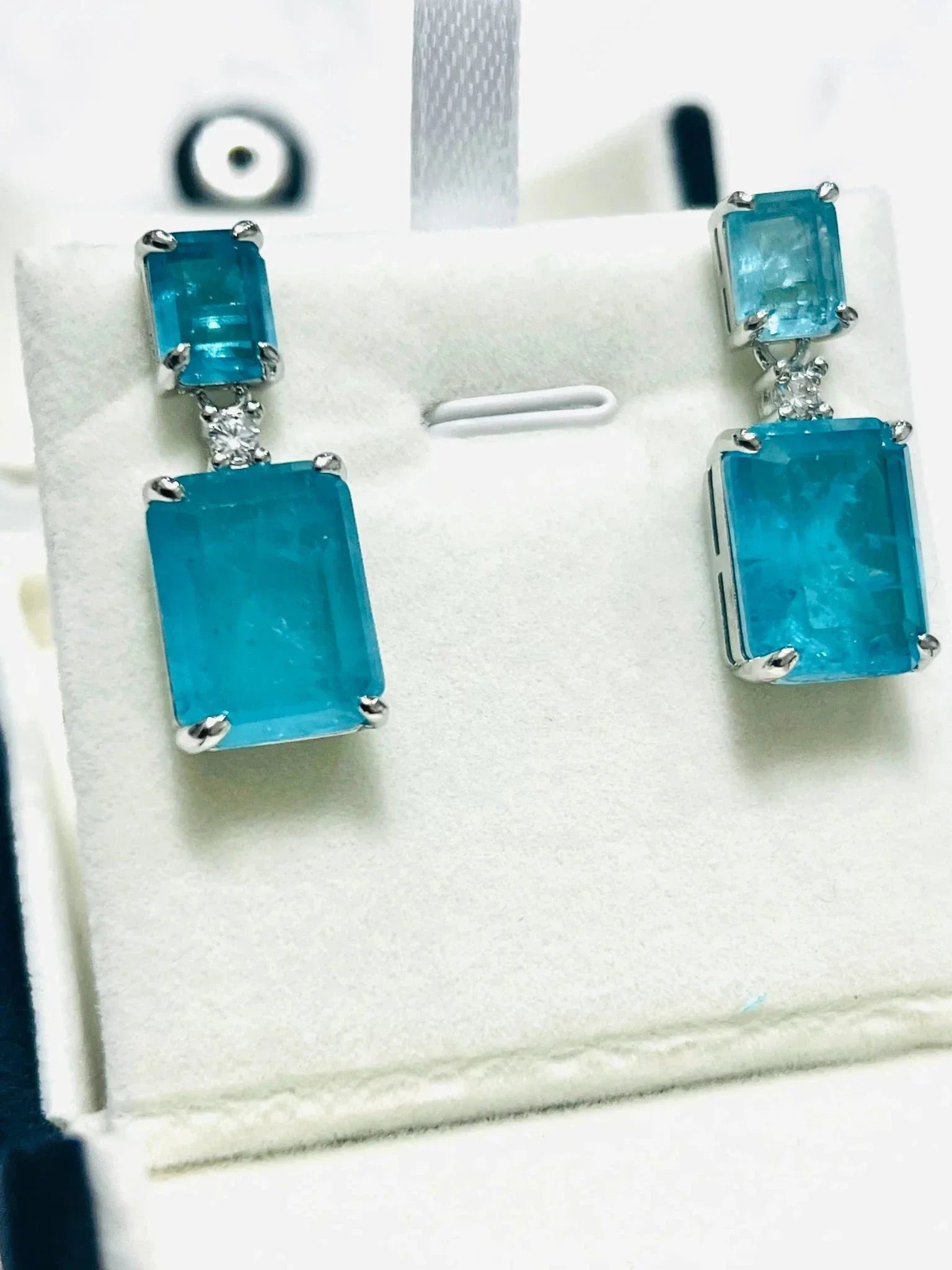 Paraiba Tourmaline Drop Earrings in Sterling Silver - Eva & Elie