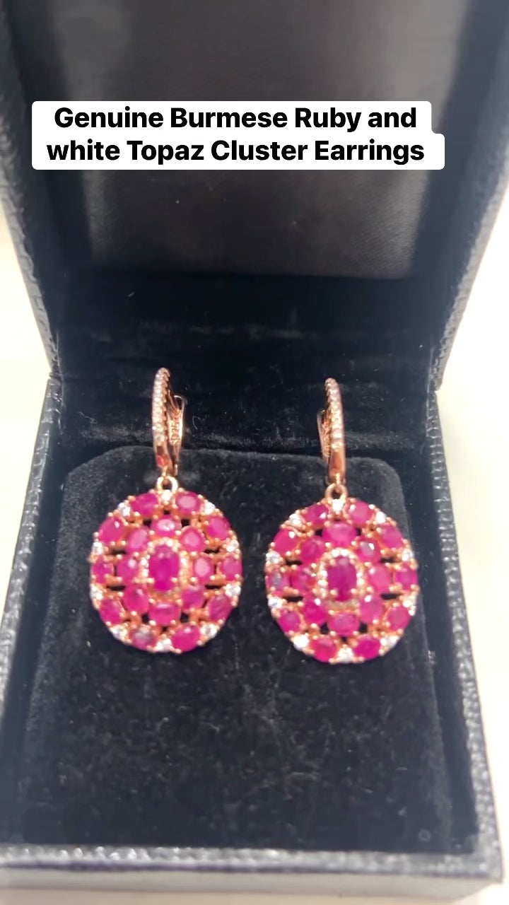 Stunning Genuine Pink Rubies Penny artisan made Earrings