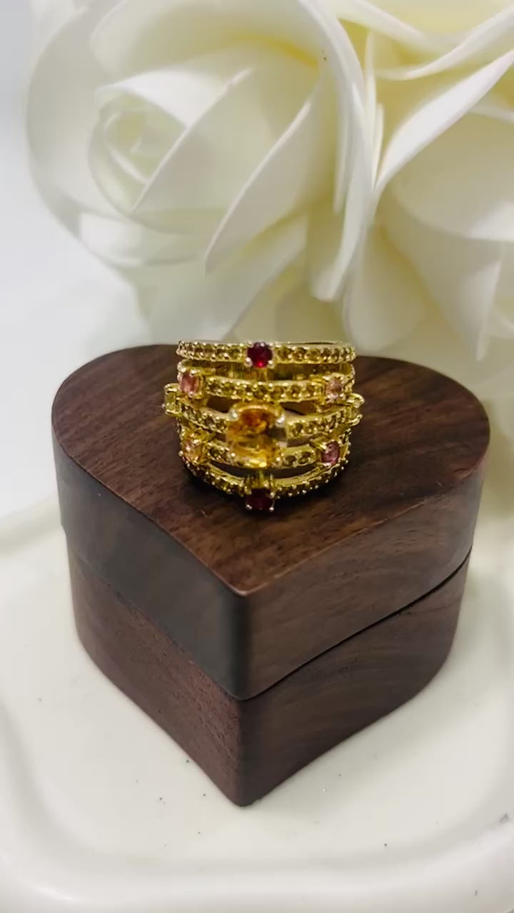 Handmade Genuine coloured Sapphire Ring