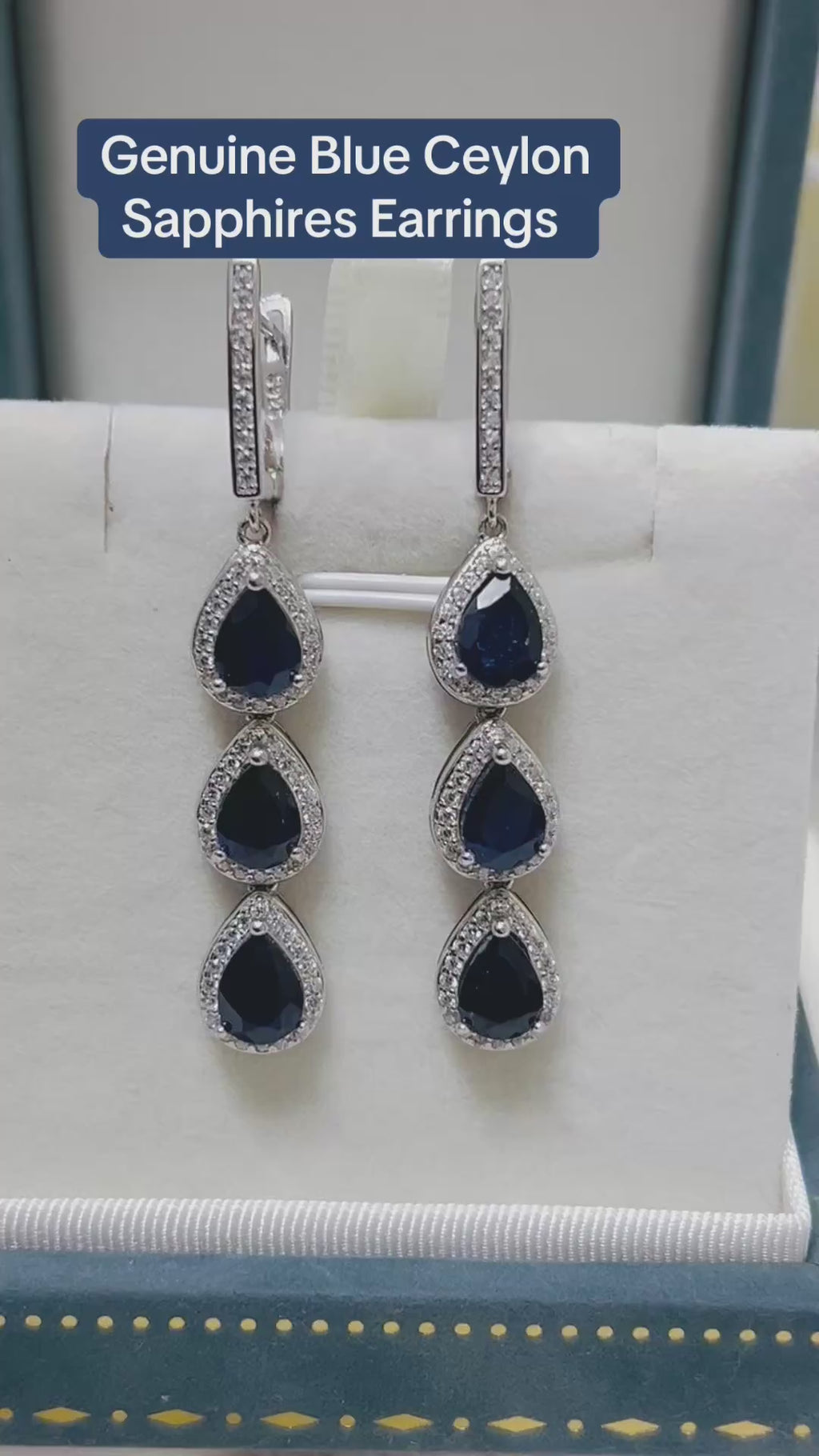 Handmade Natural Ceylon Sapphire Earrings