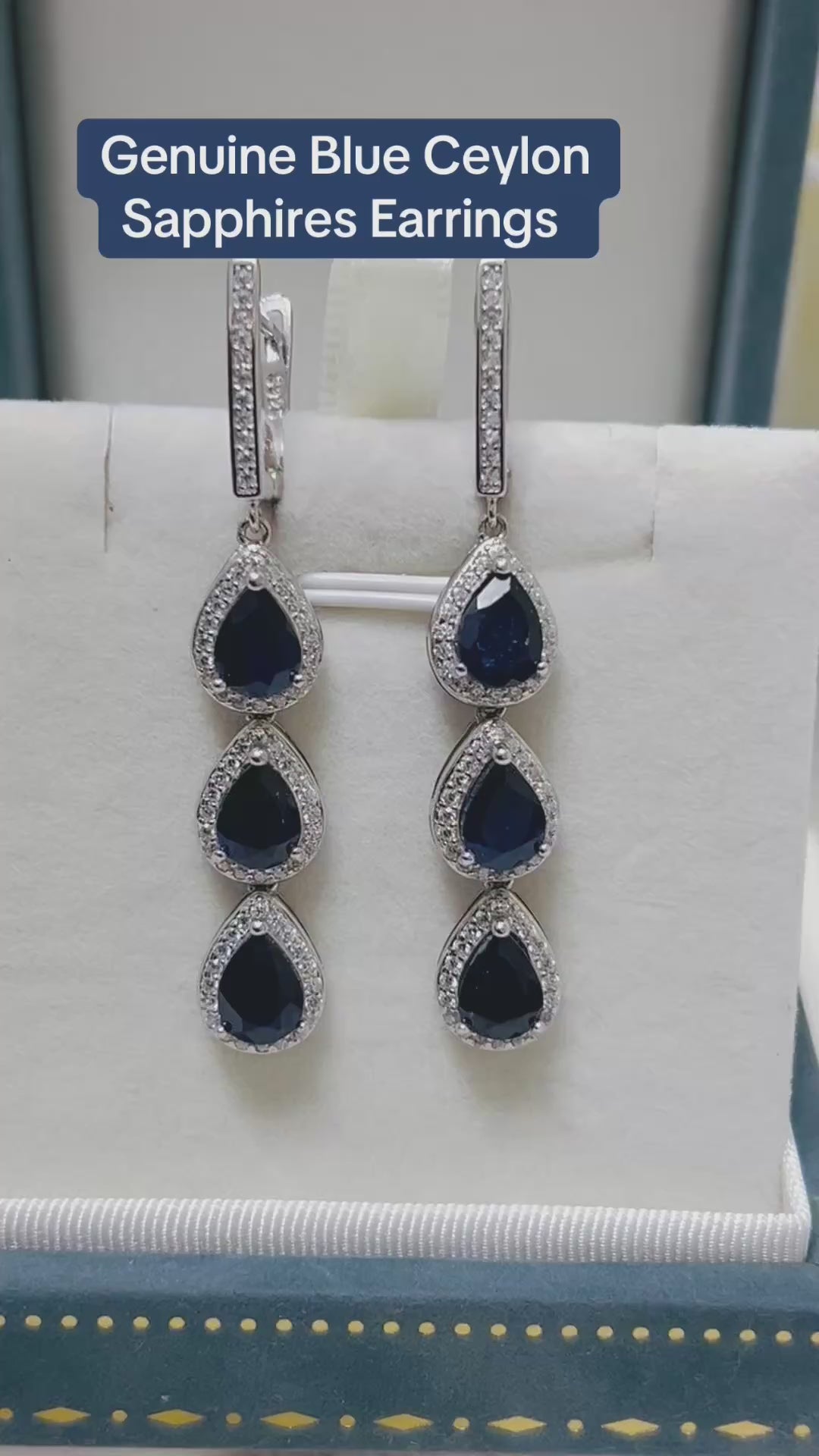 Handmade Natural Ceylon Sapphire Earrings