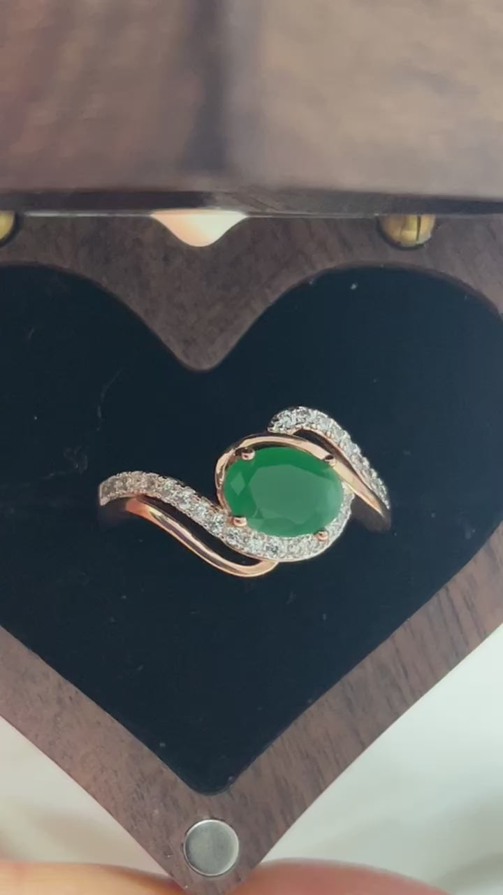 14k Rolled Gold (gold-filled) Emerald two tone ring