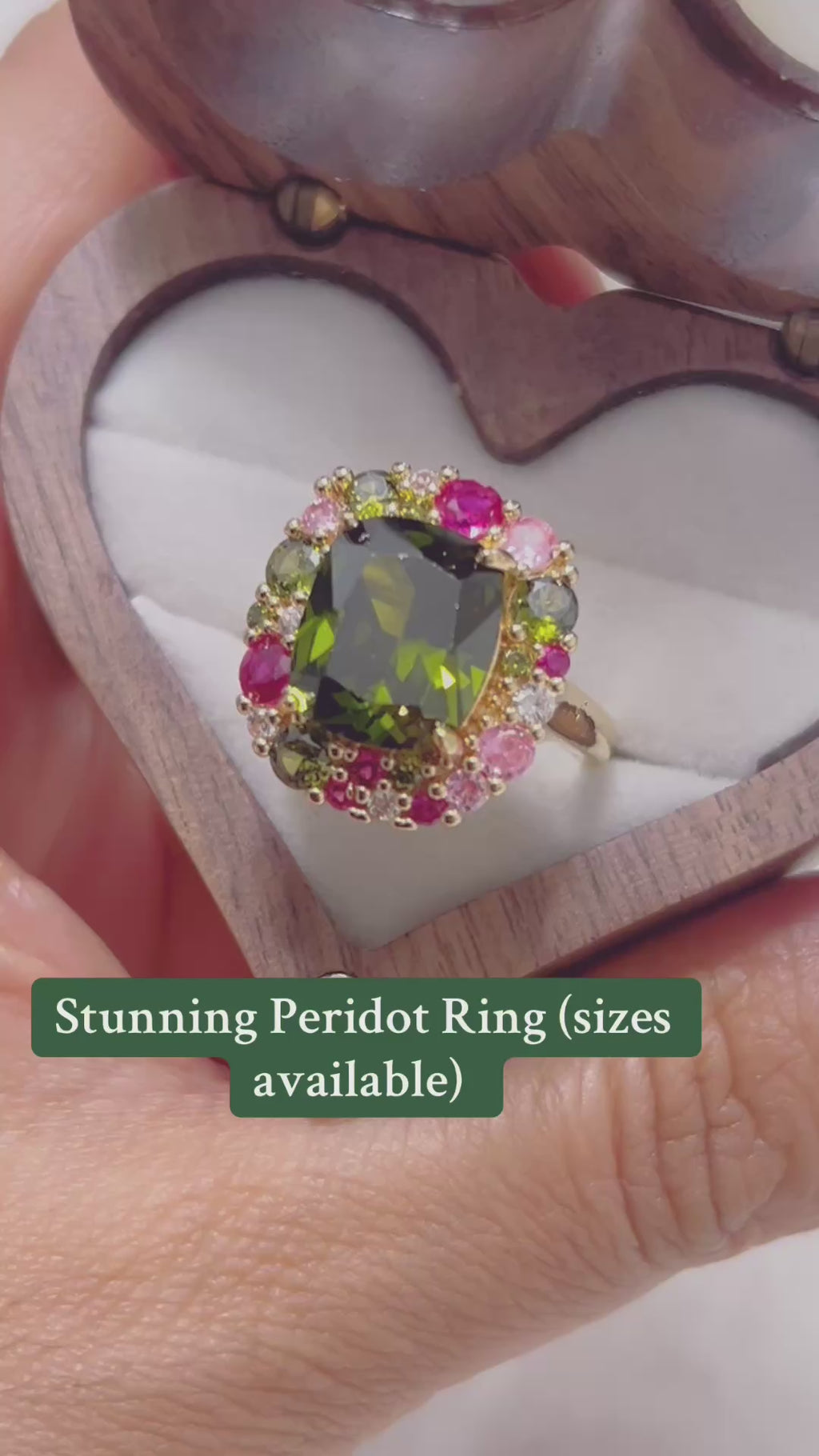Vibrant Peridot & Sapphire Statement Ring