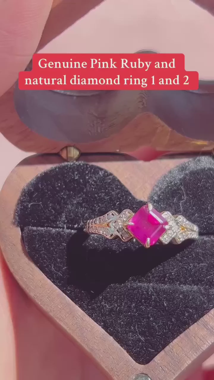 Exquisite natural ruby and diamond rings, available individually.