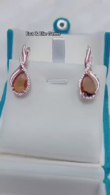 Radiant golden citrine drop earrings in 14k gold filled setting. Elegant and warm.
