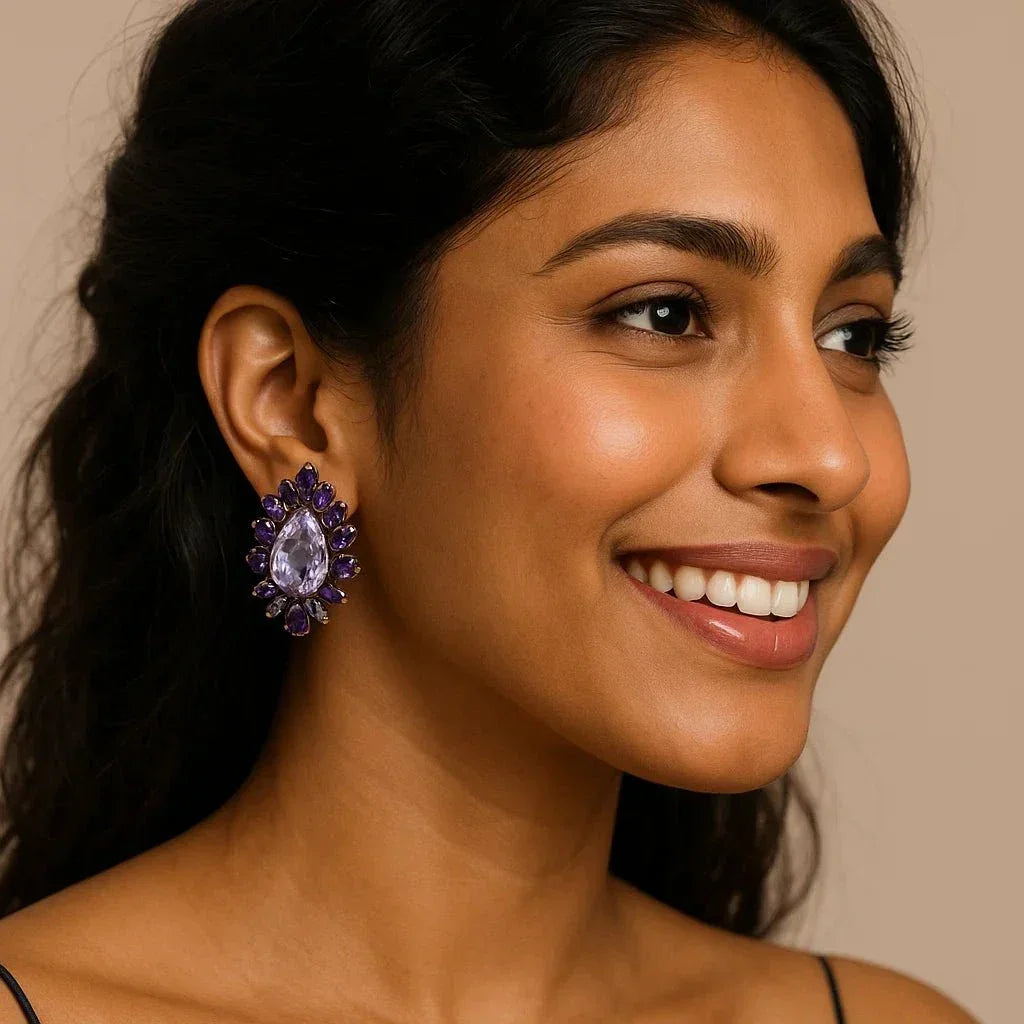 Show stopper Natural Pink and purple Amethyst Earrings - Eva & Elie