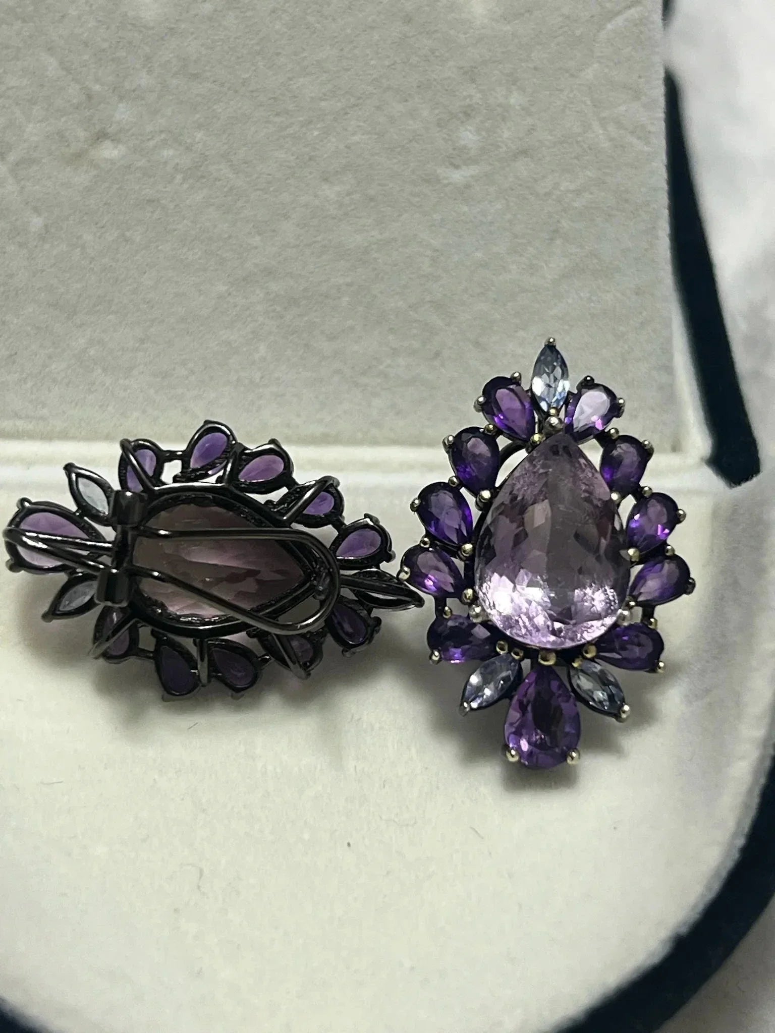 Show stopper Natural Pink and purple Amethyst Earrings - Eva & Elie