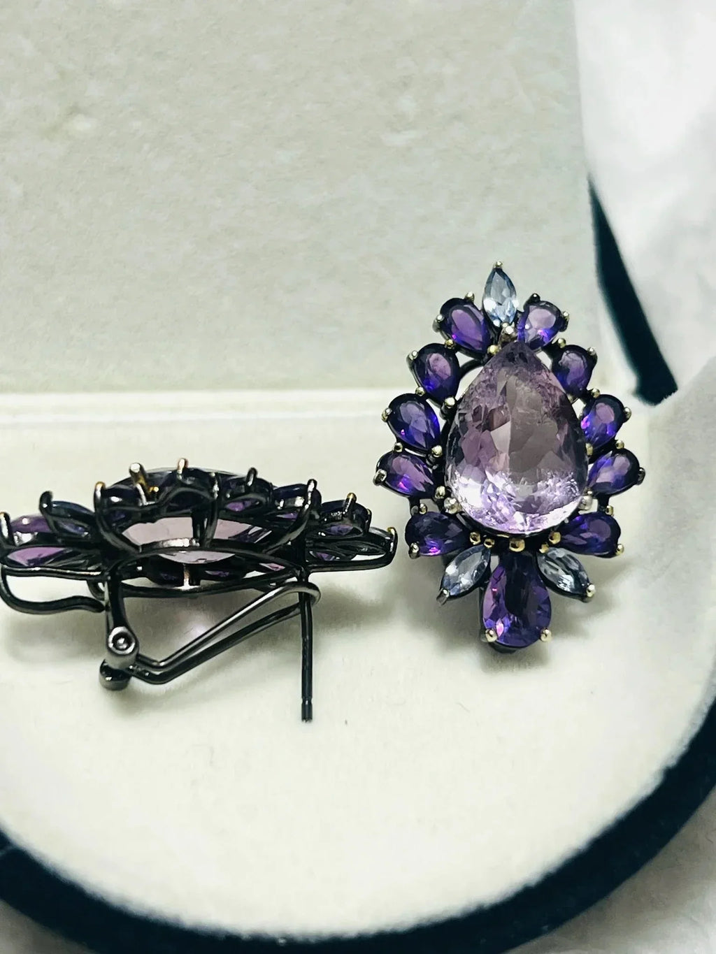 Show stopper Natural Pink and purple Amethyst Earrings - Eva & Elie
