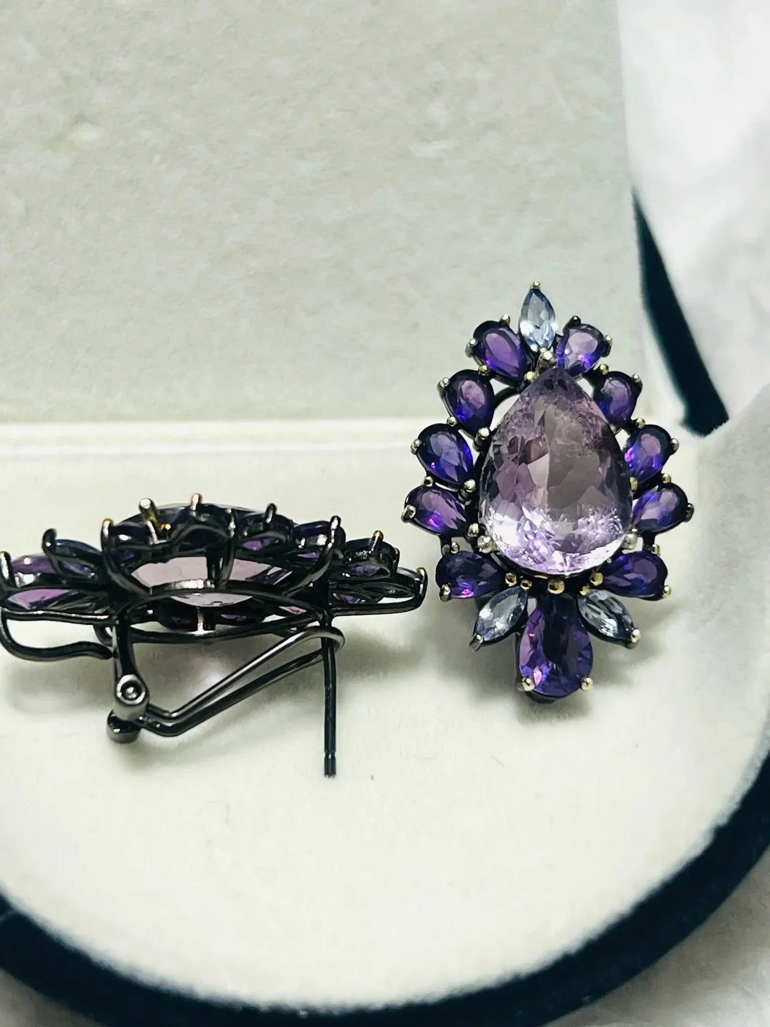 Show stopper Natural Pink and purple Amethyst Earrings - Eva & Elie